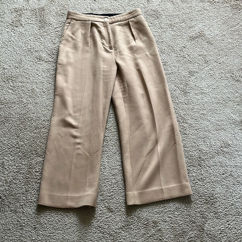 MAJE Womens Cropped Wide-Leg Trousers Brown 40